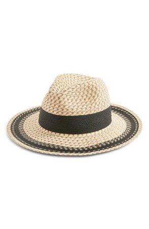 Nordstrom Contrast Detail Textured Weave Panama Hat | Nordstrom