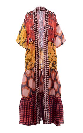 Rembulan Tiered Silk Coat By Biyan | Moda Operandi
