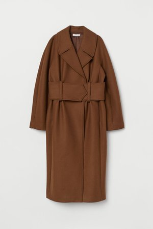 Long wool-blend coat - Camel - Ladies | H&M
