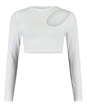 Boohoo Cut Out Detail Long Sleeve Top