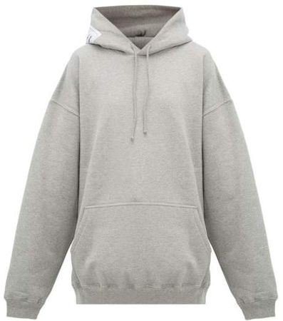 Atelier Patch Cotton Hooded Sweatshirt - Womens - Grey