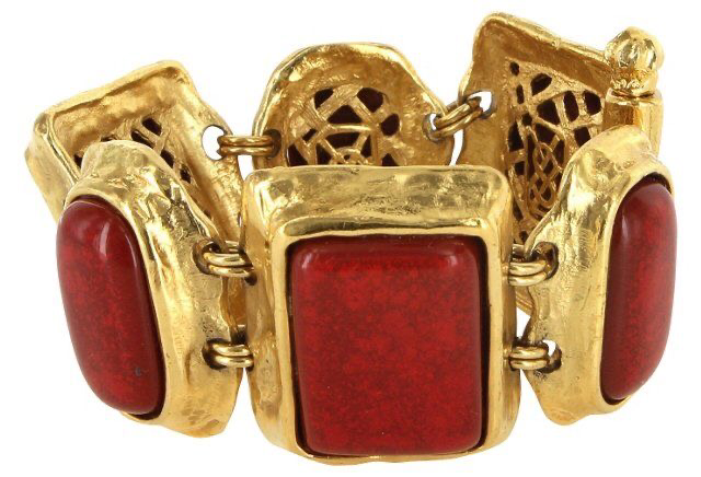 gold red jewel bracelet