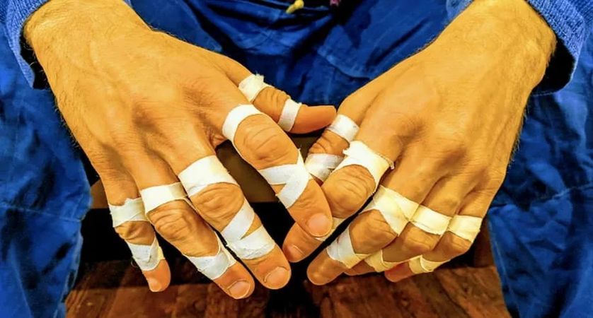 taped fingers