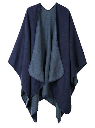 blue open front shawl