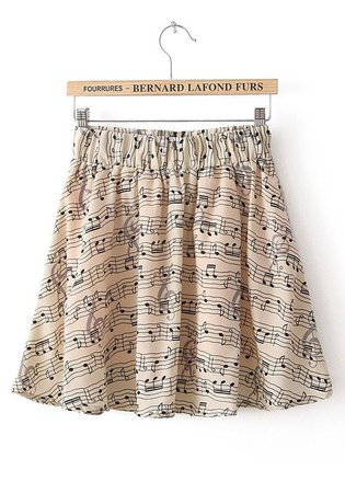 Music Print Skirt