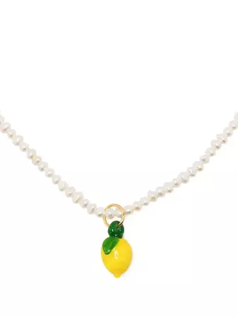 Sandralexandra Lemon Pendant Pearl Necklace - Farfetch