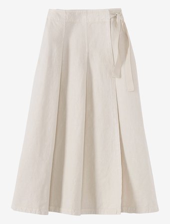 Cotton Linen Wrap Skirt | TOAST