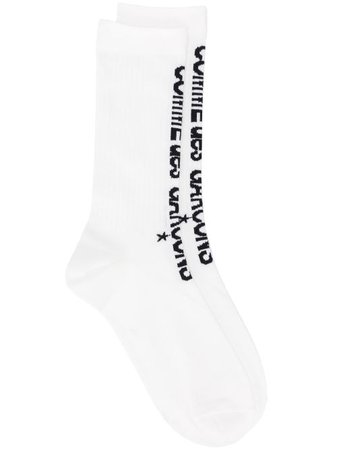 Comme Des Garçons logo-print Intarsia Knit Socks - Farfetch