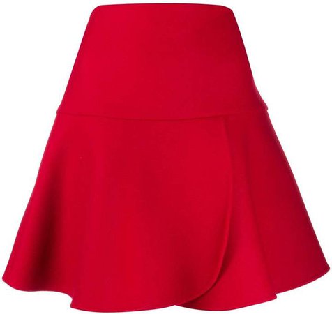 wrap-style flared mini skirt