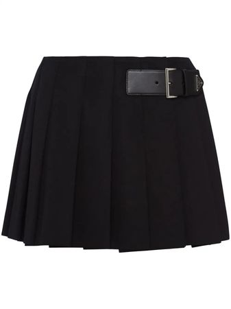 Prada Gabardine pleated miniskirt