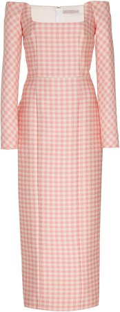 Emilia Wickstead Off-The-Shoulder Gingham Dress Size: 8