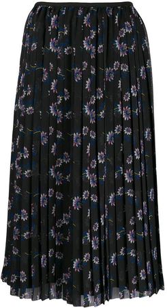 floral midi pleated skirt