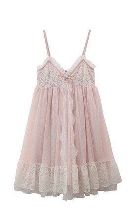 pink soft lace dress
