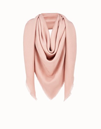 Pink silk and wool shawl - FF SHAWL | Fendi