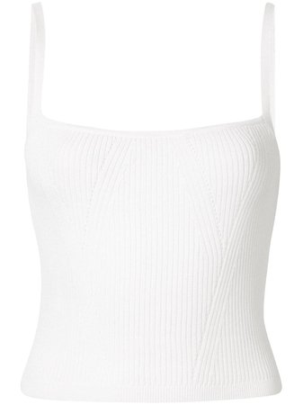 Manning Cartell Square Neck Cropped Vest Top 20W11625WHT White | Farfetch