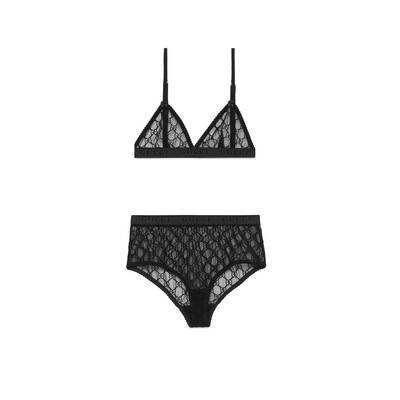 Black GG tulle lingerie set | GUCCI® UK