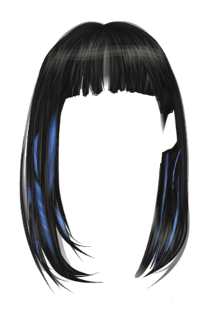 @lollialand- black hair blue streaks