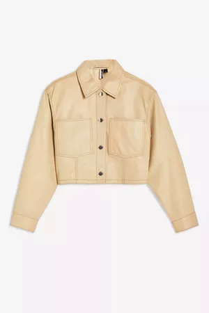 Cropped Western Leather Jacket | Topshop