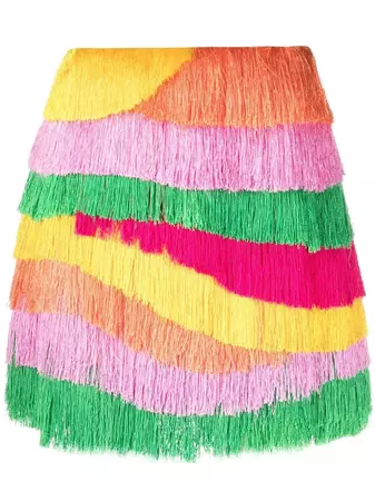 MSGM Tiered Fringe Mini Skirt - Farfetch