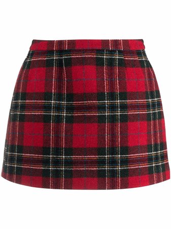 Shop RED Valentino tartan mini skirt with Express Delivery - FARFETCH