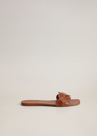 Leather braided sandals - Women | Mango USA brown