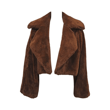 cropped brown fur coat