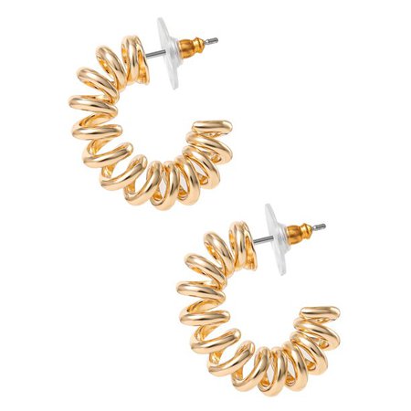 Scoop Womens 14KT Gold Flash Plated Brass Wrap Coil Hoop Earrings - Walmart.com