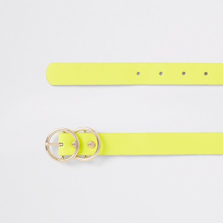 Neon yellow double ring mini jeans belt - Belts - Accessories - women