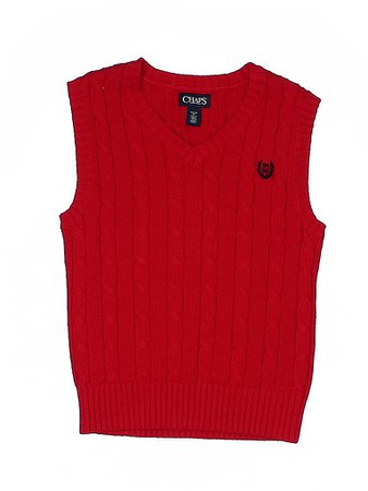 Chaps 100% Cotton Red Sweater Vest Size 8 - 70% off | thredUP