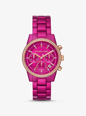 Ritz Pavé Pink Coated Watch | Michael Kors