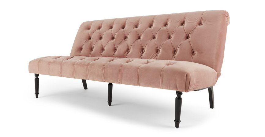 Slipper Click Clack Sofa Bed, Vintage Pink Velvet | MADE.com