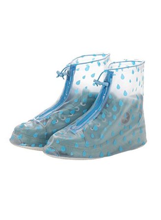 blue rain shoe covers raindrop