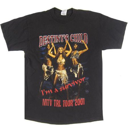 Vintage Destiny's Child 2001 MTV TRL Tour T-Shirt Beyonce – For All To Envy red burgundy