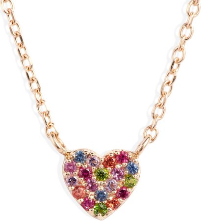 Love Rainbow Heart Pendant Necklace
