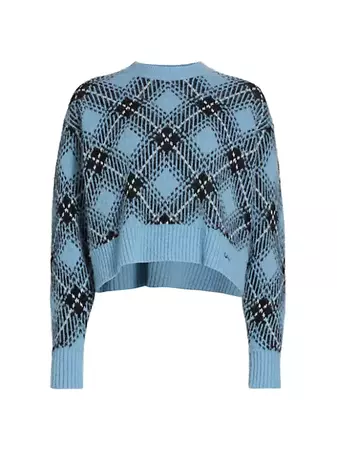 Shop Ganni Oversized Check Wool & Alpaca Blend Sweater | Saks Fifth Avenue