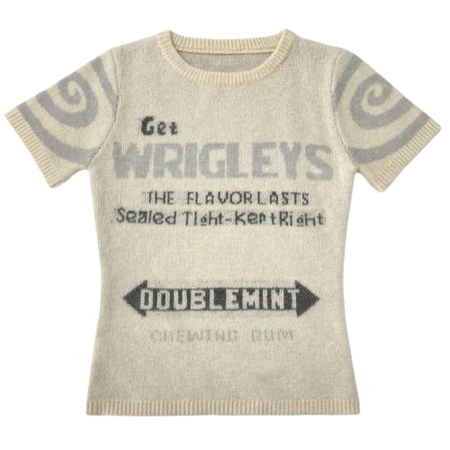 Wrigley's Gum White Knit Sweater Top
