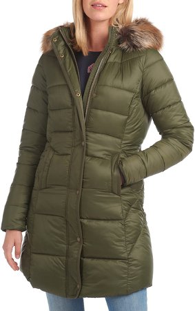 Jamison Hooded Puffer Parka with Faux Fur Trim