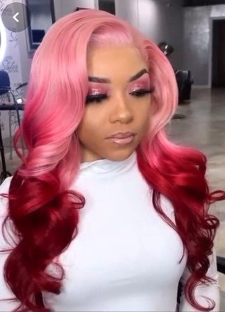 pink red wig