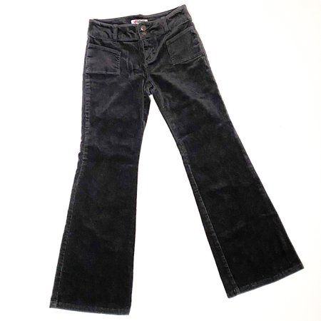 black velvety bootcut pants