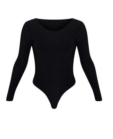 Black Long Sleeve Bodysuit PLT