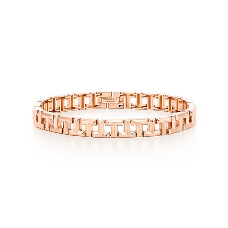 Tiffany T True narrow bracelet in 18k rose gold, medium. | Tiffany & Co.