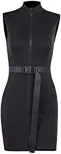Amazon.com: YYYSHOPP Punk Black Dress Buckle Belt High Waist Dress High Street Sleeveless Goth Dresses Women Party Outfits Dresses (Color : Black, Size : Small) : Clothing, Shoes & Jewelry