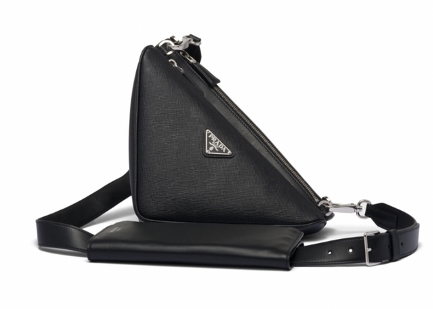Prada triangle Saffiano-leather shoulder bag