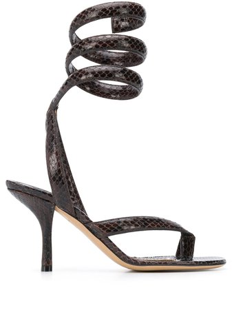 Bottega Veneta Spiral Ankle Strap 80Mm Sandals Ss20 | Farfetch.com