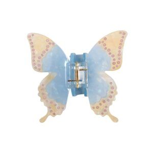 Butterfly Crystal Clip Blue in Pink Crystals - Hey, beauty!