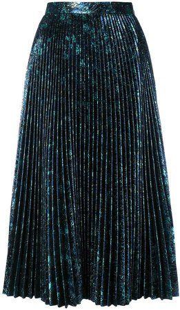 pleated metallic skirt