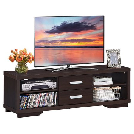 Costway TV Stand Entertainment Center Hold up to 65'' TV with Storage Shelves & Drawers - Walmart.com - Walmart.com