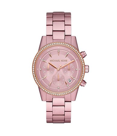 Michael Kors Ritz Chronograph Pink Aluminum Watch | Dillard's