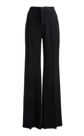 Chloé Wide-Leg Wool, Silk and Canvas Trousers