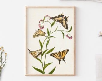 Minimalist Butterfly Wall Art Vintage Butterfly Painting | Etsy